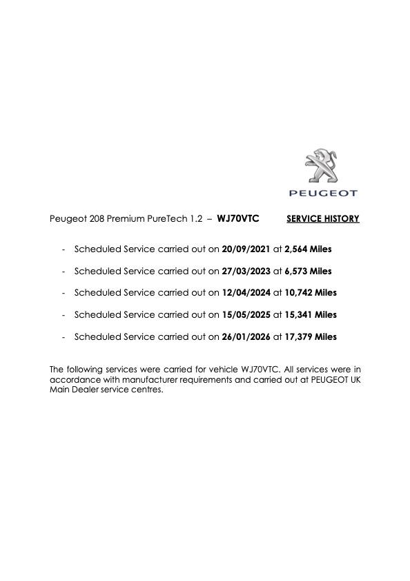 Peugeot 208 1.2 PureTech Allure Premium Hatchback 5dr Petrol Manual Euro 6 (s/s) (100 ps)