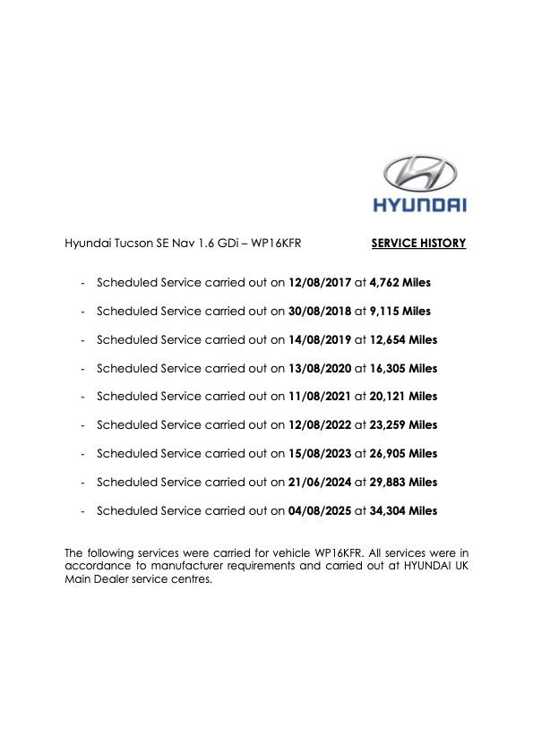 Hyundai TUCSON 1.6 GDi Blue Drive SE Nav SUV 5dr Petrol Manual Euro 6 (s/s) (132 ps)