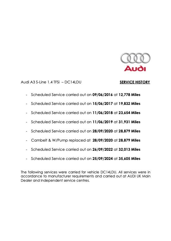 Audi A3 1.4 TFSI S line Sportback 5dr Petrol Manual Euro 5 (s/s) (122 ps)