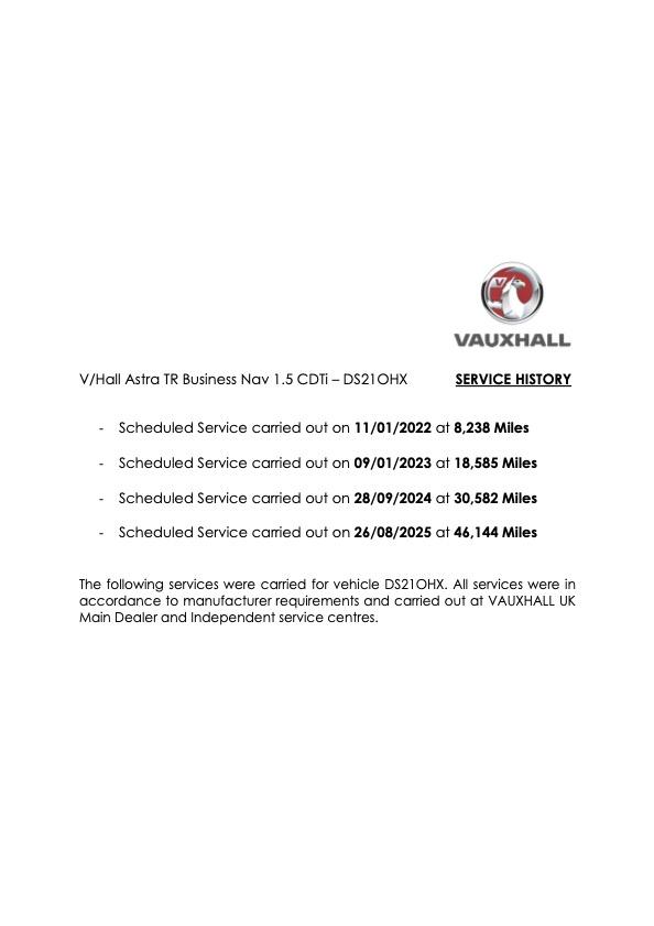 Vauxhall Astra 1.5 Turbo D Business Edition Nav Sports Tourer 5dr Diesel Manual Euro 6 (s/s) (122 ps)