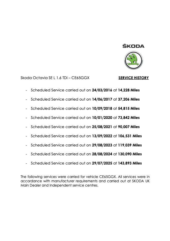 Skoda Octavia 1.6 TDI SE L Hatchback 5dr Diesel Manual Euro 6 (s/s) (110 ps)