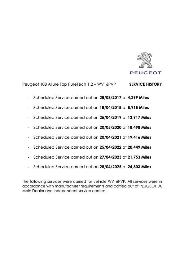 Peugeot 108 1.2 PureTech Allure Top! 5dr Petrol Manual Euro 6 (82 ps)