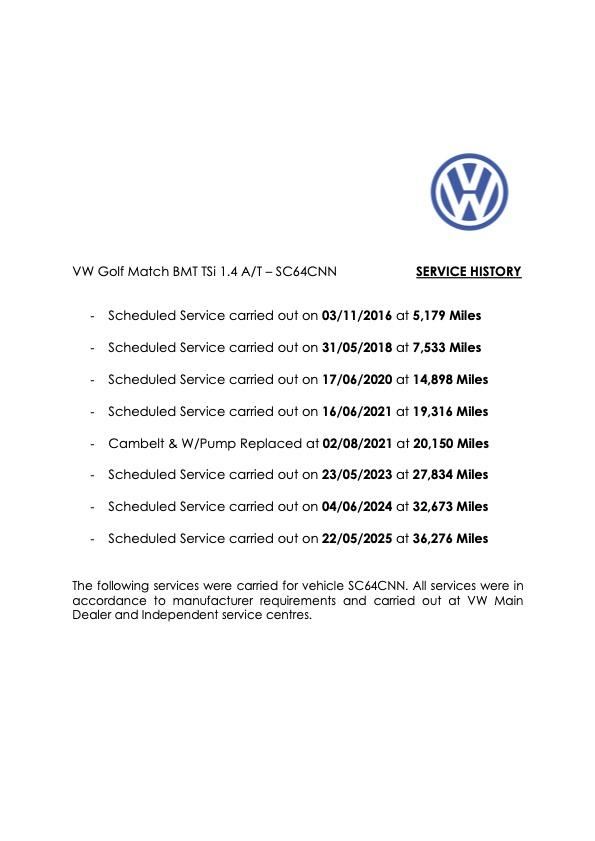 Volkswagen Golf 1.4 TSI BlueMotion Tech Match Hatchback 5dr Petrol DSG Euro 5 (s/s) (122 ps)