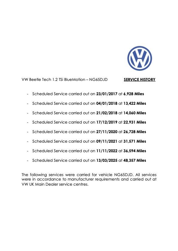 Volkswagen Beetle 1.2 TSI BlueMotion Tech Hatchback 3dr Petrol Manual Euro 6 (s/s) (105 ps)