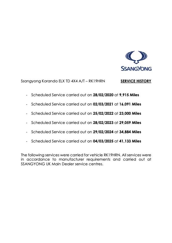 SsangYong Korando 2.2D ELX SUV 5dr Diesel Auto 4WD Euro 6 (178 ps)