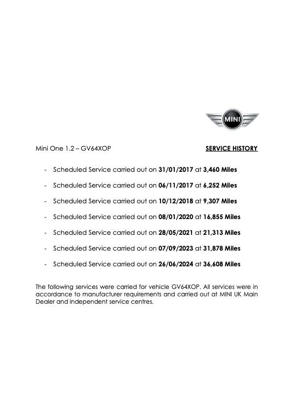 MINI Hatch 1.2 One Hatchback 5dr Petrol Manual Euro 6 (s/s) (102 ps)