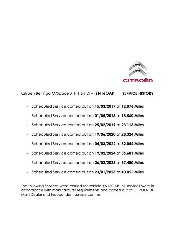 Citroen Berlingo 1.6 BlueHDi XTR Multispace MPV 5dr Diesel Manual Euro 6 (100 ps)