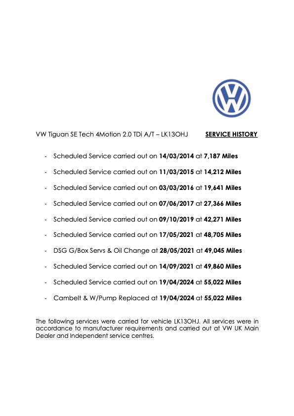 Volkswagen Tiguan 2.0 TDI BlueMotion Tech SE SUV 5dr Diesel DSG 4WD Euro 5 (s/s) (140 ps)