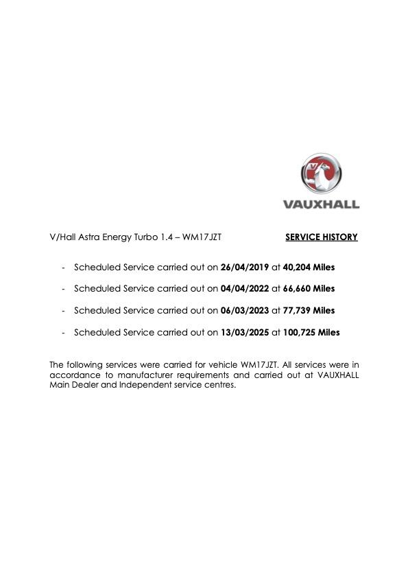 Vauxhall Astra 1.4i Turbo Energy Hatchback 5dr Petrol Manual Euro 6 (125 ps)