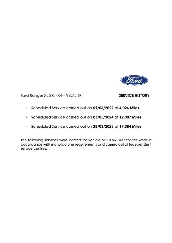 Ford Ranger 2.0 EcoBlue XL Pickup 2dr Diesel Manual 4WD Euro 6 (s/s) (170 ps)