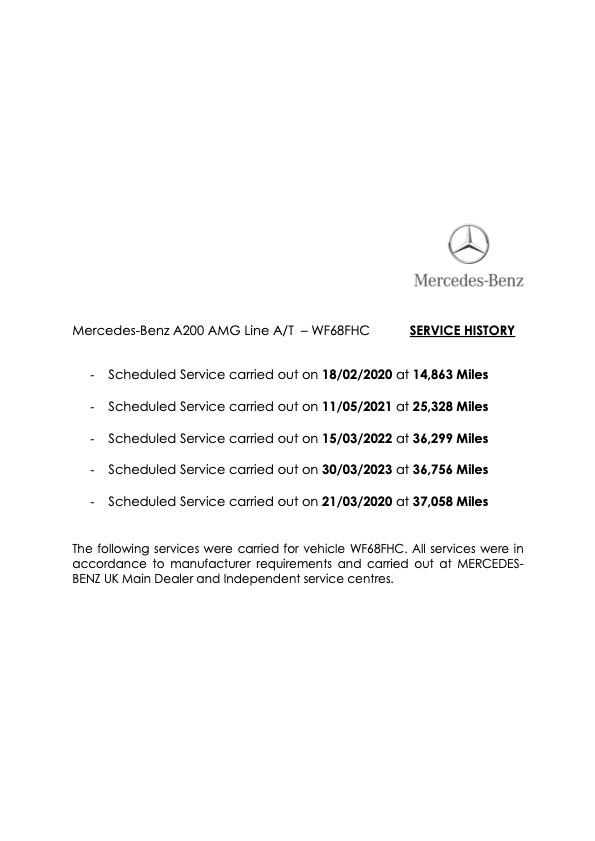 Mercedes-Benz A Class 1.3 A200 AMG Line Hatchback 5dr Petrol 7G-DCT Euro 6 (s/s) (163 ps)